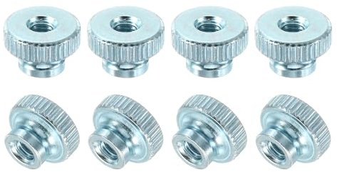 QUARKZMAN Écrous à Oreilles Cannelées, 8 Pièces, Écrou en Acier au Carbone M4 à Tête Haute avec Trou Traversant, Bleu Clair