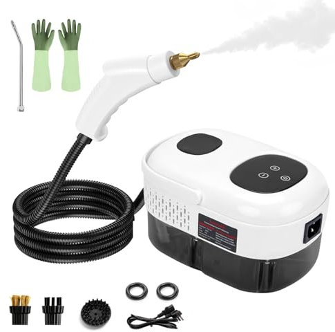 2500W High Pressure Steam Cleaner, 1100ml Steam Cleaner, 3 Brush Heads, High Temperature Pressurized Steam Cleaning Machine for Stain Removal at Home, Handheld Portable for Kitchen
