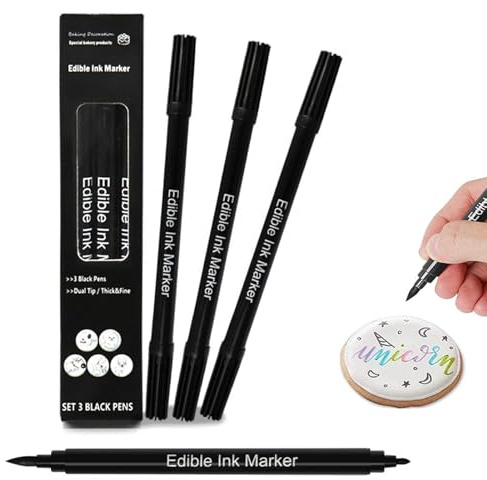 FANWINKJ crayons de couleur alimentaire, 3 noir gâteau cuire colorants alimentaires pour enfants et adultes décoration de la crème glacée alimentaire bricolage colorant alimentaire