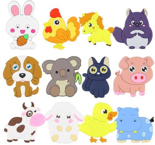 12 Piezas Animal Imanes Nevera Niños, 3D Imanes Nevera, Aprendizaje Preescolar Imanes Niños, Iman Nevera para La Imaginación