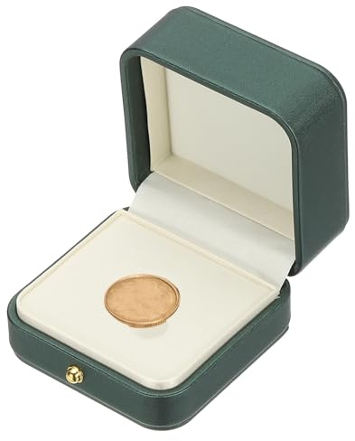 PATIKIL Myntpresentationsdisplaybox myntbox myntfodral med mynthållare passar 25 mm mynt för silver dollarsamlare, grön