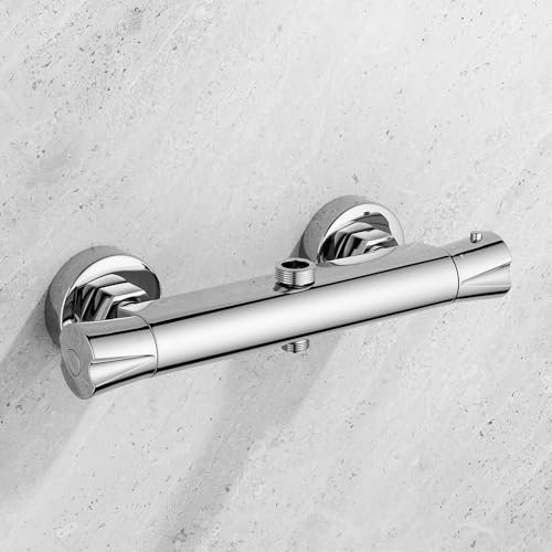 MORADO Shower Mixer Bar 2 Outlets, Bar Mixer Shower with 3/4 G Top Outlet and 1/2 G Bottom Outlet,Shower Mixer 2 Outlets, Anti-Scald,Solid Brass,Chrome