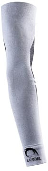 Lurbel Support, Manguitos compresivos, manguitos para correr, brazaletes para brazos, mangas para brazos, manguitos de trail, unisex (Gris Hielo, L)
