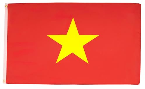 AZ FLAG Lote de 10 banderas de Vietnam – 90 x 60 cm – Bandera vietnamita 100% poliéster con ojales metálicos integrados