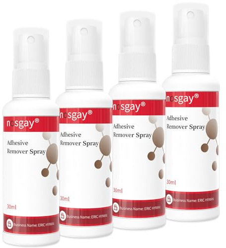 nosgay 4Oz Adhesive Remover Spray for Skin, No Sting Quick Drying Medical Glue Adhesive Remover for Sensitive Skin Ostomy Bags Barriers Bandage Bandaid Wound Dressing Tape Adhesive Residue Removal