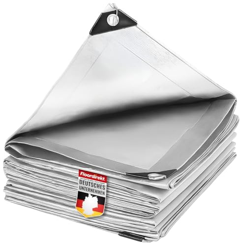 etm Abdeckplane 240g/m² wasserdicht 4x6m Weiß Allzweckplane für Schutz vor Witterung - Top geeignet für Gartenbereich - UV-stabil beidseitig beschichtet, wasserfest und abwaschbar