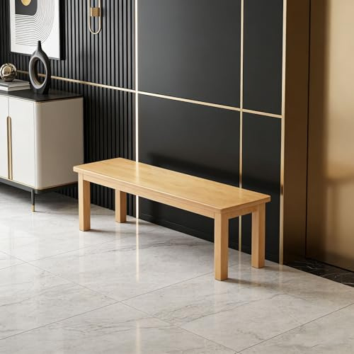 Panchina in Legno senza Schienale Panchina da Giardino 80 100 120 140 160 180cm Arredamento Camera da Letto Panchetta per Soggiorno E Salotto panche Spogliatoio Montaggio Facile(Natural,180cm)