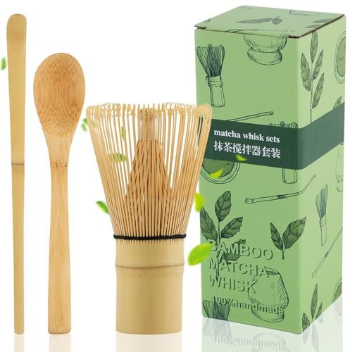 Frusta in Bambù x Te Matcha, Shyllin Frullino Bambu Matcha, Frustino Bamboo, Brush, Frusta Bamboo, Cucchiaio Bambu, per Natale, Capodanno, Compleanni, Anniversari