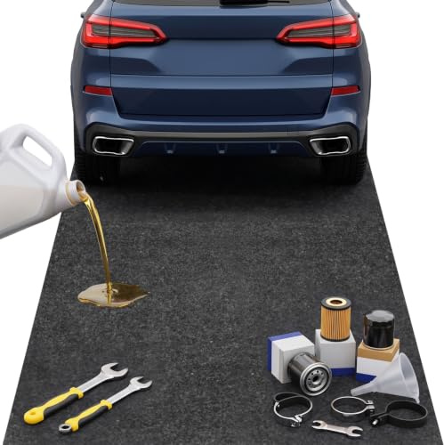 Alfombrilla de Aceite para Garaje, 100x200cm Recogida de Aceite Multifunción Cortable Estera, Alfombrilla Absorbente Que Protege de Derrames, Caídas