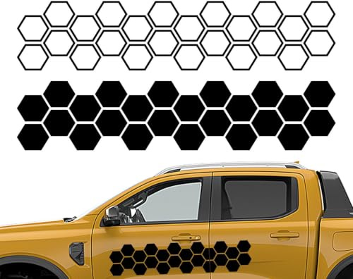 Bil Honeycomb Bildekal, Honeycomb Bil Stickers Vattentät bilkaross | Bildekaler Hexagonalt mönster, självhäftande, avtagbar, UV, bubbelfri film, fordonsfilm, sedan last