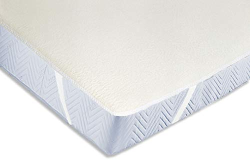 ZOLLNER Matratzenschoner - Topper mit praktischen Eckgummis - für Allergiker geeignet – Baumwolle - waschbar bis 95°C - 120x200 cm - Hotelqualität