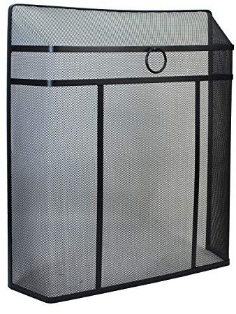 Oakengates Fire Guard Fire Place Screen - Study Freestanding Black Powder Coated Steel Fireplace Accessory - 71cm (H) x 16cm (W) x 61cm (L)