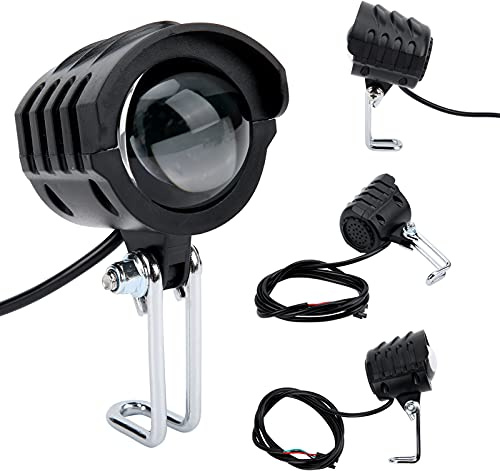Luz de Scooter eléctrico, Scooter eléctrico 2 en 1 bocina de Faro 12V-72V Luz de Bicicleta eléctrica Impermeable con bocina