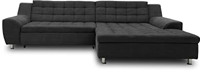DOMO. collection Ecksofa Merida, Sofa in L-Form, Eckcouch, Couch-Garnitur, Polsterecke 304 x 200 x 84 cm (BxTxH), dunkelgrau