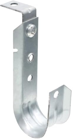 Abeicy 20 Pack 2 Cable Support J Hooks, Zinc Plated Metal Heavy Duty J-Hook Hangers with L Clip Angle Bracket Attachment for Hanging Cables & Wires Management Mount to Ceilings Beams