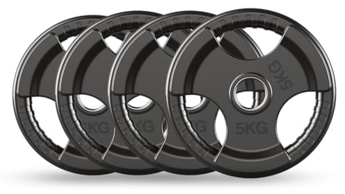 PhysKcal 4 x 5 kg Olympische Hantelscheiben Ø50 mm Bohrung