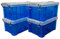 Really Useful Box, 0.7L, Clear Plastic Storage Boxes with Lids, Set of 4 (Blue)