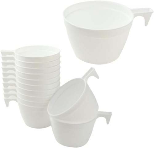 DUE ESSE S.N.C. DI SABATINI ALDO 100 tazas blancas de 200 ml para capuchino, con asa, de plástico, para café y bebidas calientes