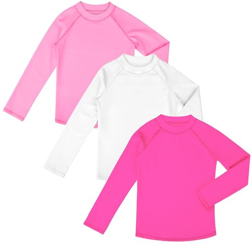 BIG ELEPHANT 3 Pièces de Bain Anti-UV pour Garçon Maillot de Bain à Manche Longue Enfants Rashguard pour Surf Natation Plongée Plage