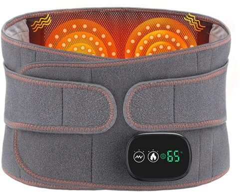 OrthoJointRelief Heated Belt for Back Pain Relief - Heat Belt with Massager for Lower Back, Sciatica & Period Pain, Adjustable Straps, 3 Heat Levels