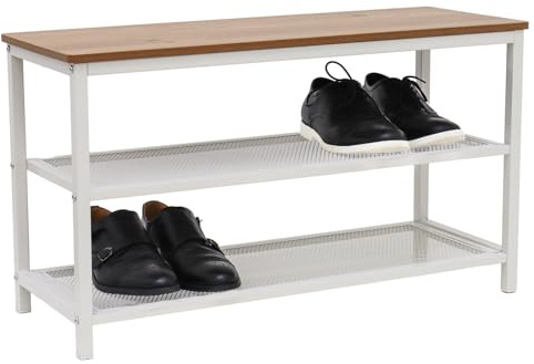 DuneDesign Panca Scarpiera da Ingresso - 80x30x45 Organizer Porta Scarpe con Seduta - Cassapanca Scarpe Salvaspazio - Portascarpe con Panchetta Legno - Poggiascarpe per Corridoio Camera da Letto Bagno