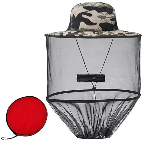 Mosquito Head Net Hat,Foldable Midge Head Net Hat,Bee Keeper hat,Anti-Mosquito Fishing hat,for Outdoor Hiking,Camping,Climbing,Fishing and Walking