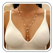 Inateannal Capas Lariat Collar de Cadena de Perlas con Gota en Forma de Y, Cruz Colgante, Cadena Larga, Gargantilla de Oro para Mujeres