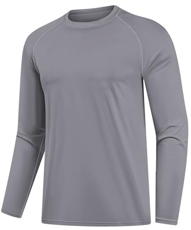 HYCOPROT Tee Shirt Manche Longue Homme T-Shirt Respirant Séchage Rapide Moisture Wicking Haut Sportif Sport Long Sleeve Shirts Running Athlétique Tops pour Fitness Randonnée Cyclisme Entraînement
