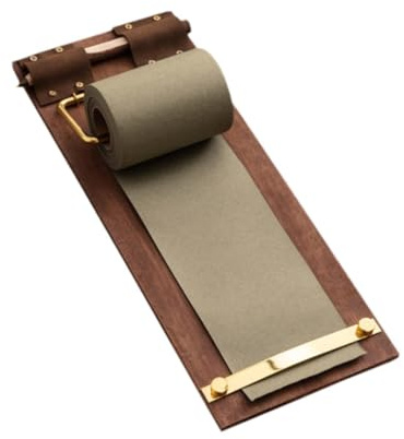 GiaoRosi Wooden Clipboard, Notepad Holder with Clip, Paper Clip, Pen Holder, Paper Roll Suitable for Use in Re, Tee Green