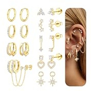 FIOROYAL Lot Boucles d'Oreilles Femme Acier Inoxydable,Piercing Oreille G