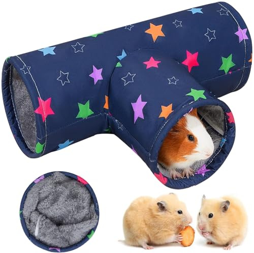 Seutmrou Tunnel Pliable 3 Voies pour Cochons d’Inde et Lapins, Tunnel pour Chat, Tunnel Lavable et Pliable, pour Lapins Cochons d'Inde Kitty Petit Animal Activité Tunnel Tube Tunnel Cachette