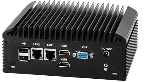 MNBOXCONET Industral Mini PC Fanless Low Power N150, Micro Embedded PC DDR4 0GB RAM 0GB SSD Barebone, WIFI/BT, Small Box Computer with 2 x RS232/422/485 COM, 2 x GbE LAN