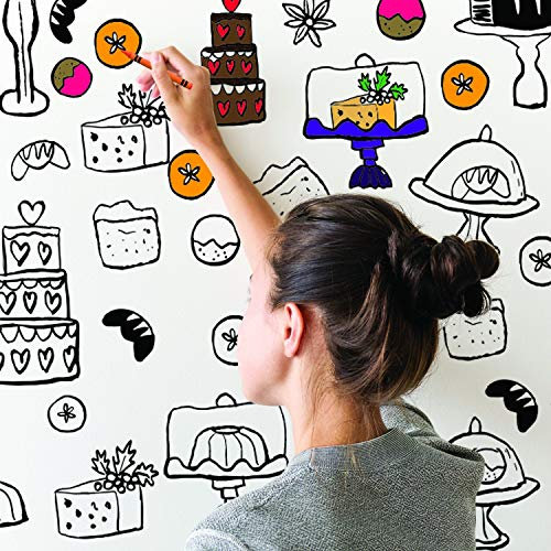 Papel Pintado para el Cuarto de los niños - Nursery Removable Wall Paper Art Vinyl Decor Decal - Adhesivo Peel Stick Sticker - Abstract Home Mural