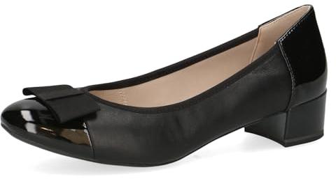CAPRICE Damen Pumps Lack mit Blockabsatz, Schwarz (Black Comb), 37 EU