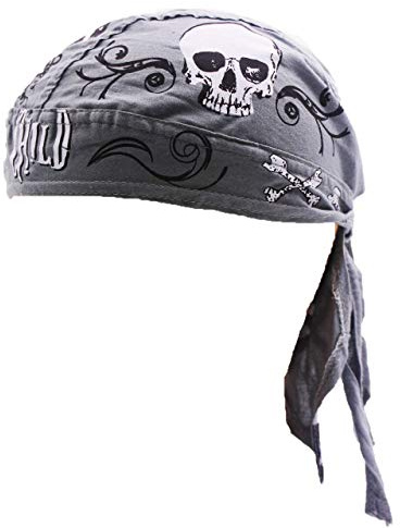 Ulalaza - Bandana respirant en coton - Durag - Headwrap - Casquette de pirate - Skull Caps - Homme et Femme, Taille unique