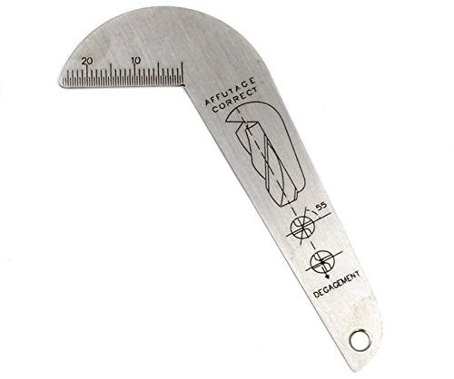 Faderr Medidor de broca, medidor de ángulo de taladro, transportador de taladro de ángulo de molienda, afilar brocas de 118 grados medidor de ángulo herramienta de medición de acero inoxidable