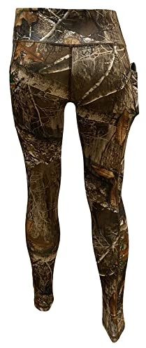 Women's Realtree Edge Full Camo High Waist Leggings for Sports, Yoga, Gym, Lifestyle, Hunting, Fishing, Outdoor Adventures, Full Length, Large
