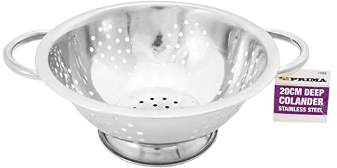 New 20CM Stainless Steel DEEP Colander Cooking Kitchen Lightweight Strainer Food