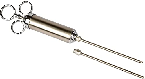 AlcoFermBrew Spritze aus Edelstahl 60 ml + 2 Nadeln zum Einspritzen von Marinaden mit Gewürzen - Marinadenspritze | Pökelspritze | Fleischinjektor | Pökelfleisch