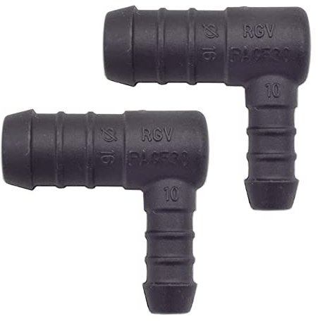 2 x YOU.S Original Schlauchverbinder Zwischenstück RGV Ø 16x10 mm 90° Winkel - L Form