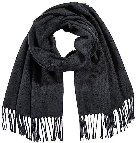 Amazon Essentials Sciarpa Oversize con Frange Unisex Adulti, Nero, Taglia Unica