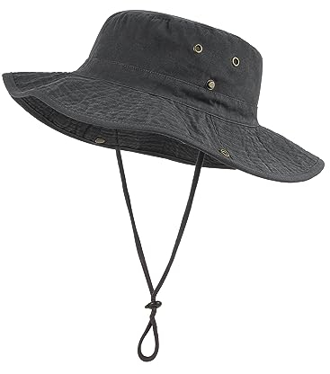 Zylioo XXL Sonnenhut Herren Für Großen Kopf,UV Schutz Buschhut Breiter Krempe Wanderhut,Safari Boonie Hat Für Outdoor Angeln Fischen Golf