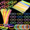 Kinmsito Juego de 100 barras luminosas con 100 conexiones y 20 gafas, pulseras luminosas para fiestas de neón, barras luminosas, juguetes luminosos para niños, decoración de fiestas, bodas