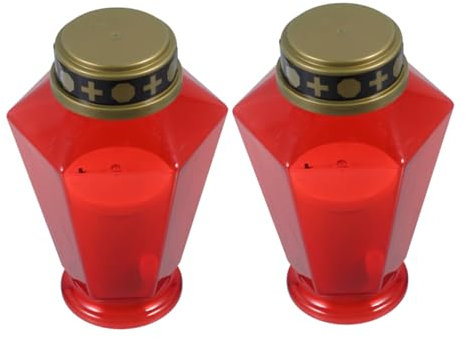 Zerodeko 2pezzi Candele Led Decorative Per Giardino e Cimitero Elettriche Fiamma Per Uso Commemorativo Riutilizzabili