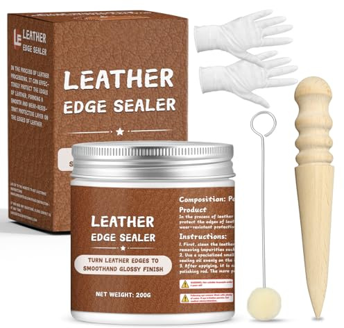 INNOVAYOU Kit sigillante per bordi in pelle, 200 g, gomma lucidante per bordi lisci e lucidi, aumenta la resistenza all'usura e l'effetto protettivo, adatto per borse, portafogli, accessori e altri