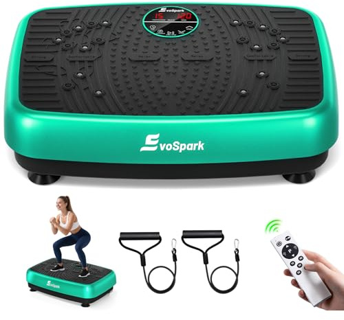 Plateforme Vibrante Perte de Poids, Plateforme Vibrante EvoSpark avec Double Moteur Haute Performance 2025, 120 Vitesses réglables, capacité de 450 LB Plaque Vibrante pour Drainage lymphatique