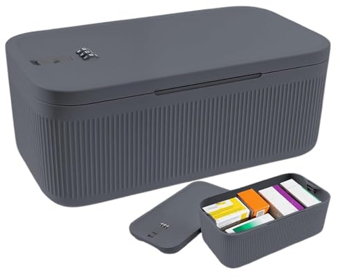 Générique Boîte de Stockage Verrouillable,Coffret Alimentaire à Serrure à Combinaison - Petit Coffret de Voyage pour Médicaments Bateau Camping Garage École Avion Train