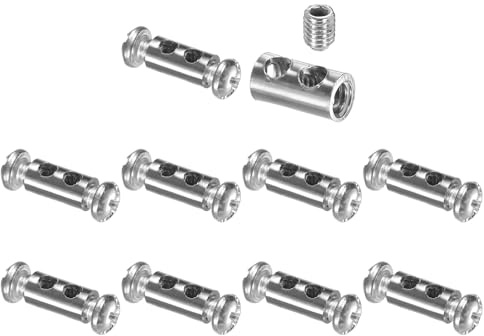 sourcing map 10Pcs Wire Rope Clips, Copper Cable Lock with 2 M4 Cross-Recessed Screws, Cable Clamp Fastener Fit for 1-2mm Wire Rope for Home Life Construction Industry Transportation, Silver