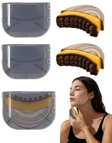 JUKOTA 3 piezas Cepillo Facial de Contorno Linfático,Masajeador de Drenaje Linfático,Cepillo Facial en Seco,Se Adapta al Contorno de la Piel, Aliviando la Fatiga Facials,para Cara,Barbilla,Mandíbula