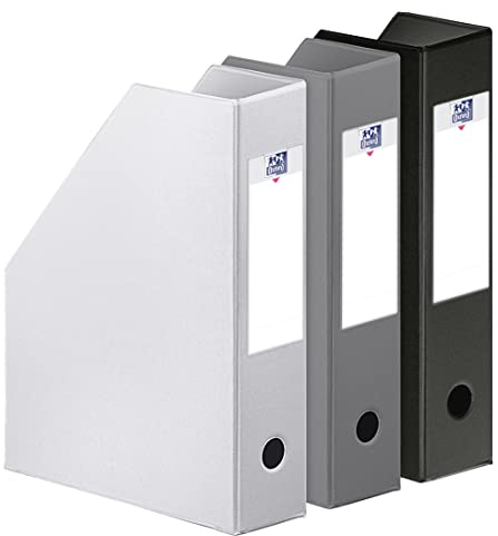 Oxford Color Life Urban Stehsammler aus PVC, 7 cm Rückenbreite, weiß/grau/schwarz, 3 Stück